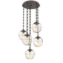 Hammerton CNB0066-05-FB-ZA-CH3-L3 - Aster Round 5pc Multi-Pendant with Chain (LED)