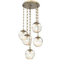 Hammerton CNB0066-05-GB-GA-CH3-L1 - Aster Round 5pc Multi-Pendant with Chain (LED)