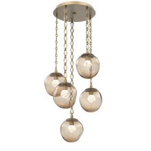Hammerton CNB0066-05-GB-ZB-CH1-L1 - Aster Round 5pc Multi-Pendant with Chain (LED)