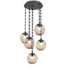 Hammerton CNB0066-05-MB-FB-CH3-L1 - Aster Round 5pc Multi-Pendant with Chain (LED)