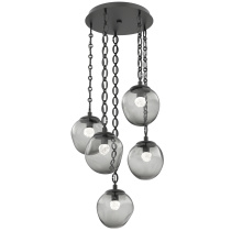 Hammerton CNB0066-05-MB-FS-CH2-L3 - Aster Round 5pc Multi-Pendant with Chain (LED)