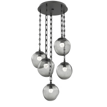 Hammerton CNB0066-05-MB-FS-CH3-L3 - Aster Round 5pc Multi-Pendant with Chain (LED)