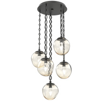 Hammerton CNB0066-05-MB-GA-CH2-L1 - Aster Round 5pc Multi-Pendant with Chain (LED)