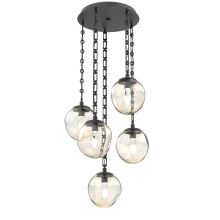 Hammerton CNB0066-05-MB-GA-CH3-L1 - Aster Round 5pc Multi-Pendant with Chain (LED)