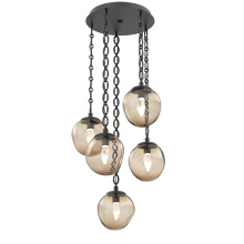 Hammerton CNB0066-05-MB-GB-CH2-L3 - Aster Round 5pc Multi-Pendant with Chain (LED)