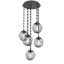 Hammerton CNB0066-05-MB-GS-CH3-L3 - Aster Round 5pc Multi-Pendant with Chain (LED)