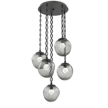 Hammerton CNB0066-05-MB-ZS-CH2-L3 - Aster Round 5pc Multi-Pendant with Chain (LED)