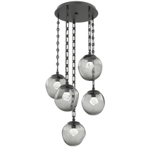 Hammerton CNB0066-05-MB-ZS-CH3-L1 - Aster Round 5pc Multi-Pendant with Chain (LED)