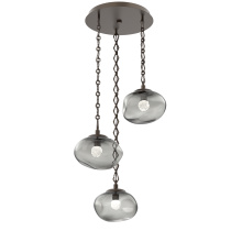 Hammerton CNB0068-03-FB-FS-CH1-L3 - Nova Round 3pc Multi-Pendant with Chain (LED)