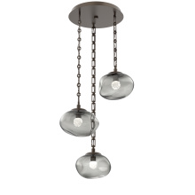 Hammerton CNB0068-03-FB-FS-CH3-L3 - Nova Round 3pc Multi-Pendant with Chain (LED)