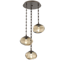 Hammerton CNB0068-03-FB-GB-CH3-L1 - Nova Round 3pc Multi-Pendant with Chain (LED)