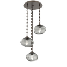 Hammerton CNB0068-03-FB-GS-CH2-L3 - Nova Round 3pc Multi-Pendant with Chain (LED)