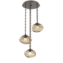 Hammerton CNB0068-03-FB-ZB-CH2-L3 - Nova Round 3pc Multi-Pendant with Chain (LED)