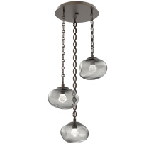Hammerton CNB0068-03-FB-ZS-CH2-L1 - Nova Round 3pc Multi-Pendant with Chain (LED)