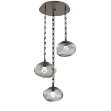 Hammerton CNB0068-03-FB-ZS-CH3-L3 - Nova Round 3pc Multi-Pendant with Chain (LED)