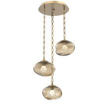 Hammerton CNB0068-03-GB-ZB-CH1-L3 - Nova Round 3pc Multi-Pendant with Chain (LED)