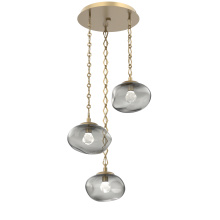 Hammerton CNB0068-03-GB-ZS-CH1-L3 - Nova Round 3pc Multi-Pendant with Chain (LED)