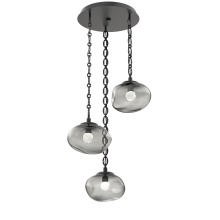 Hammerton CNB0068-03-MB-FS-CH2-L3 - Nova Round 3pc Multi-Pendant with Chain (LED)
