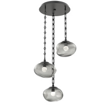 Hammerton CNB0068-03-MB-FS-CH3-L1 - Nova Round 3pc Multi-Pendant with Chain (LED)