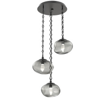 Hammerton CNB0068-03-MB-GS-CH1-L3 - Nova Round 3pc Multi-Pendant with Chain (LED)