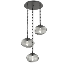 Hammerton CNB0068-03-MB-GS-CH3-L3 - Nova Round 3pc Multi-Pendant Chain (LED)