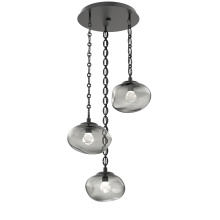 Hammerton CNB0068-03-MB-ZS-CH2-L1 - Nova Round 3pc Multi-Pendant with Chain (LED)