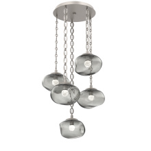 Hammerton CNB0068-05-BS-FS-CH2-L3 - Nova Round 5pc Multi-Pendant with Chain (LED)