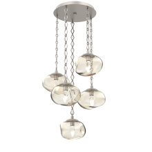Hammerton CNB0068-05-BS-GA-CH1-L3 - Nova Round 5pc Multi-Pendant with Chain (LED)