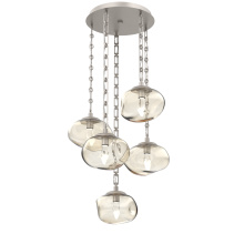 Hammerton CNB0068-05-BS-GA-CH3-L1 - Nova Round 5pc Multi-Pendant with Chain (LED)