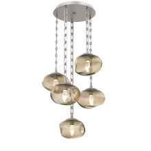 Hammerton CNB0068-05-BS-GB-CH3-L1 - Nova Round 5pc Multi-Pendant with Chain (LED)