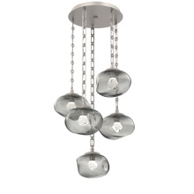 Hammerton CNB0068-05-BS-ZS-CH3-L3 - Nova Round 5pc Multi-Pendant with Chain (LED)