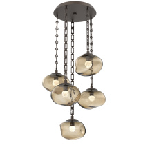 Hammerton CNB0068-05-FB-FB-CH3-L1 - Nova Round 5pc Multi-Pendant with Chain (LED)