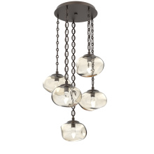 Hammerton CNB0068-05-FB-GA-CH2-L3 - Nova Round 5pc Multi-Pendant with Chain (LED)