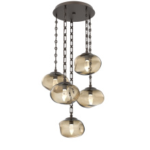 Hammerton CNB0068-05-FB-GB-CH3-L3 - Nova Round 5pc Multi-Pendant with Chain (LED)