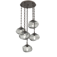 Hammerton CNB0068-05-FB-GS-CH1-L1 - Nova Round 5pc Multi-Pendant with Chain (LED)