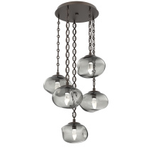 Hammerton CNB0068-05-FB-GS-CH2-L1 - Nova Round 5pc Multi-Pendant with Chain (LED)