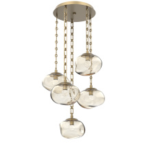 Hammerton CNB0068-05-GB-FA-CH3-L1 - Nova Round 5pc Multi-Pendant with Chain (LED)