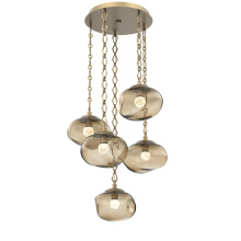Hammerton CNB0068-05-GB-FB-CH1-L3 - Nova Round 5pc Multi-Pendant with Chain (LED)