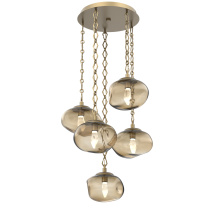 Hammerton CNB0068-05-GB-GB-CH1-L1 - Nova Round 5pc Multi-Pendant with Chain (LED)