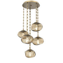 Hammerton CNB0068-05-GB-GB-CH3-L3 - Nova Round 5pc Multi-Pendant with Chain (LED)