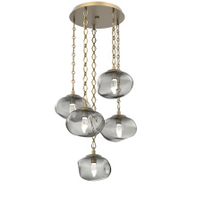 Hammerton CNB0068-05-GB-GS-CH1-L1 - Nova Round 5pc Multi-Pendant with Chain (LED)