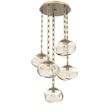 Hammerton CNB0068-05-GB-ZA-CH3-L3 - Nova Round 5pc Multi-Pendant with Chain (LED)
