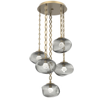 Hammerton CNB0068-05-GB-ZS-CH2-L3 - Nova Round 5pc Multi-Pendant with Chain (LED)