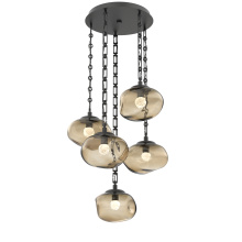 Hammerton CNB0068-05-MB-FB-CH3-L1 - Nova Round 5pc Multi-Pendant with Chain (LED)