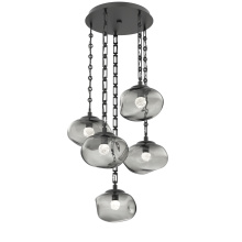 Hammerton CNB0068-05-MB-FS-CH3-L3 - Nova Round 5pc Multi-Pendant with Chain (LED)