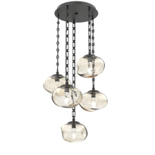 Hammerton CNB0068-05-MB-GA-CH3-L3 - Nova Round 5pc Multi-Pendant with Chain (LED)