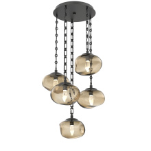 Hammerton CNB0068-05-MB-GB-CH3-L1 - Nova Round 5pc Multi-Pendant with Chain (LED)