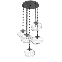 Hammerton CNB0068-05-MB-GC-CH3-L3 - Nova Round 5pc Multi-Pendant with Chain (LED)