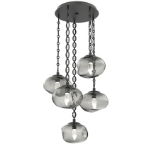 Hammerton CNB0068-05-MB-GS-CH2-L3 - Nova Round 5pc Multi-Pendant with Chain (LED)
