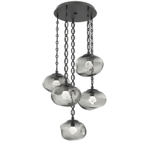 Hammerton CNB0068-05-MB-ZS-CH2-L1 - Nova Round 5pc Multi-Pendant with Chain (LED)